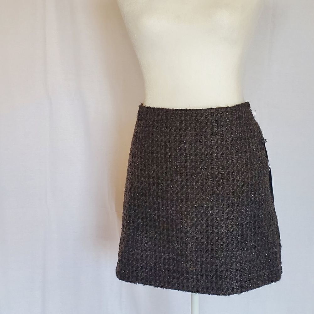 Willi Smith wool plaid shimmer skirt 10